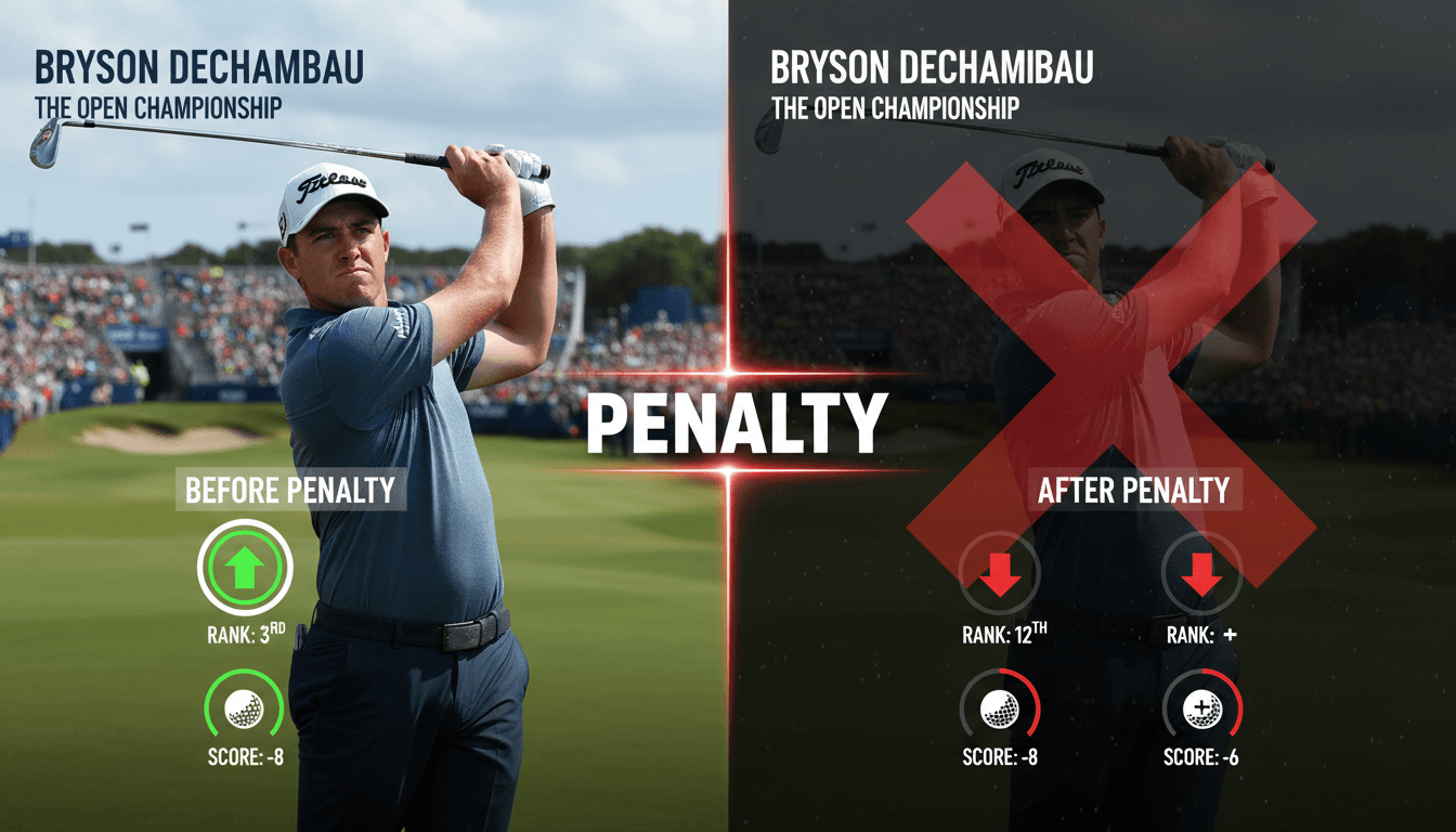 Bryson DeChambeau discussing with officials during The Open Championship