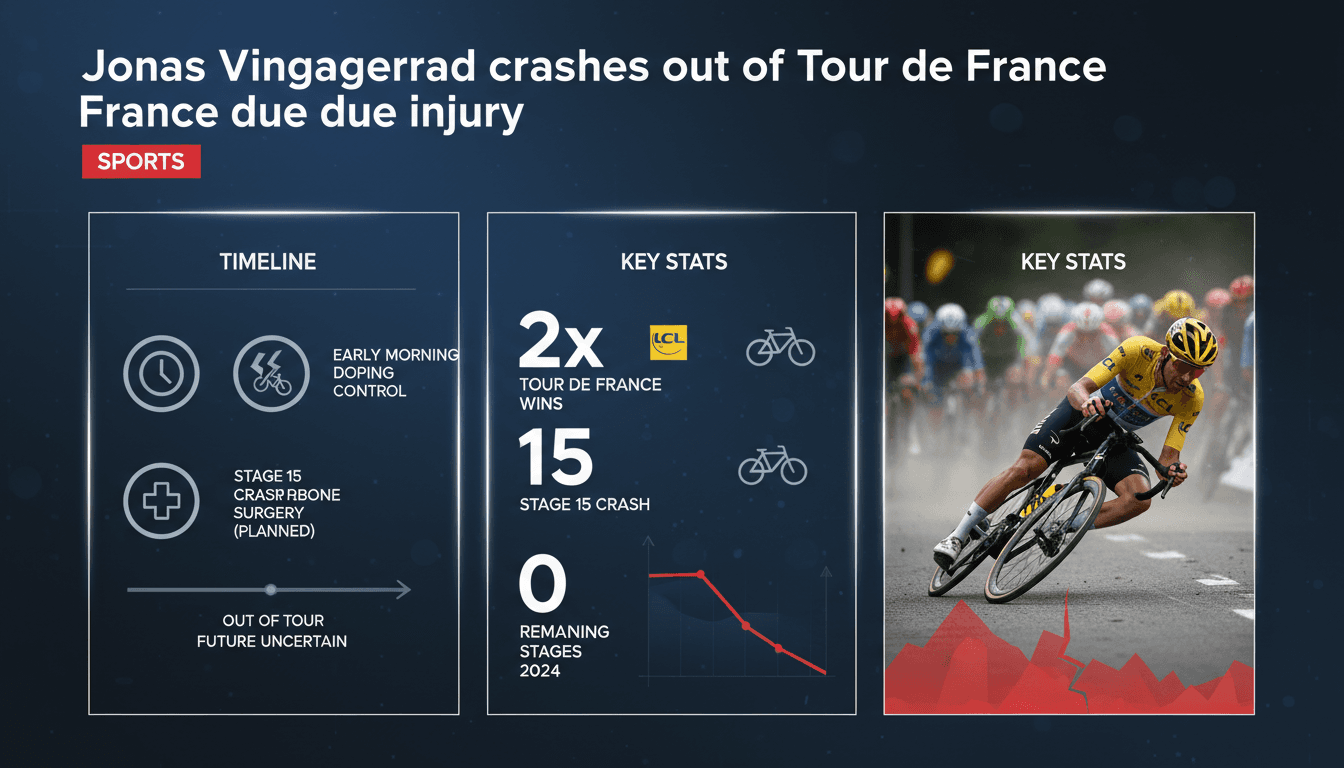 Jonas Vingegaard during the Tour de France before his crash