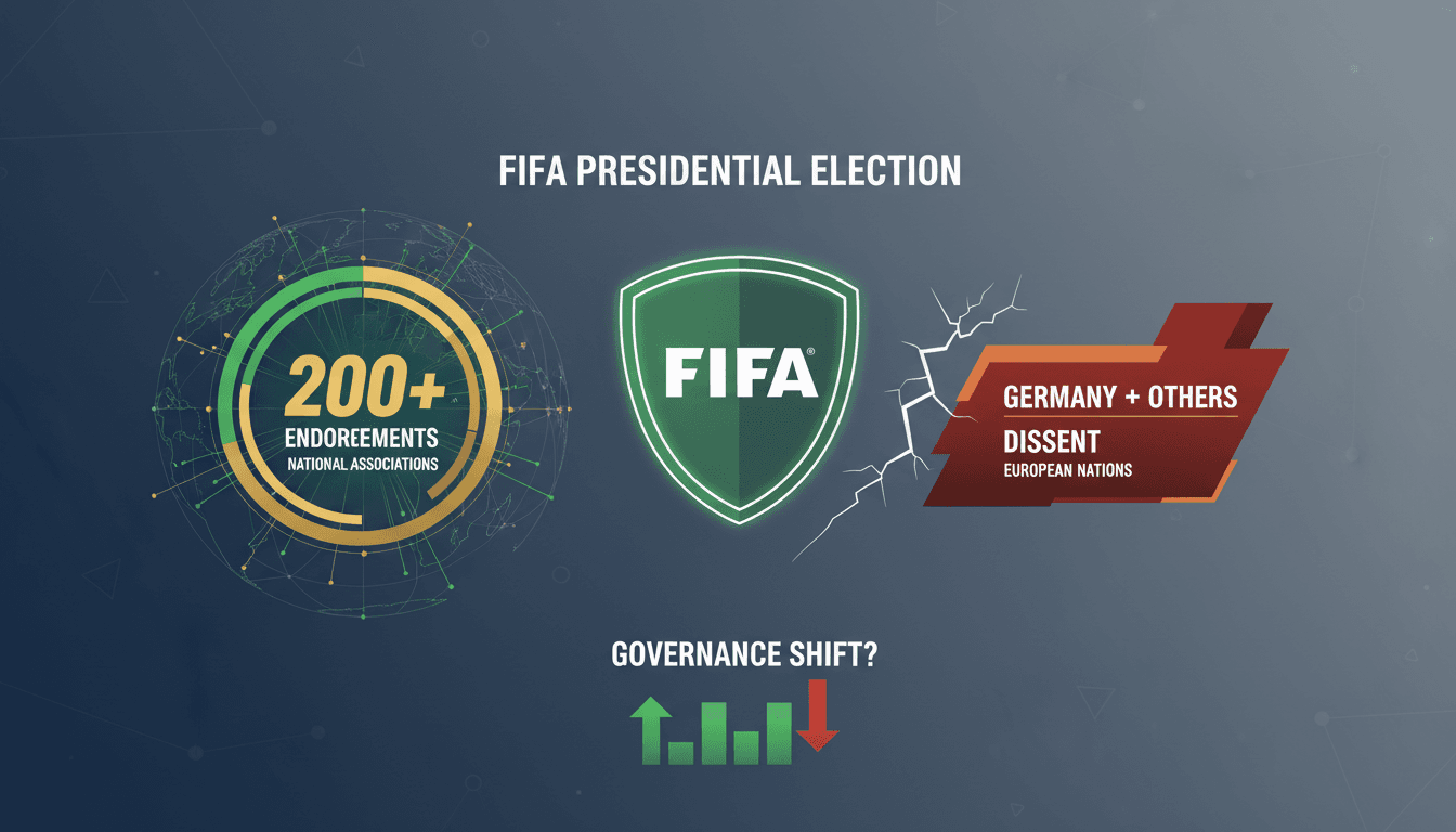 Gianni Infantino at a FIFA event, surrounded by football association representatives.