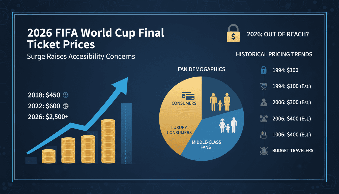 Fans expressing shock at high ticket prices for the 2026 FIFA World Cup final.