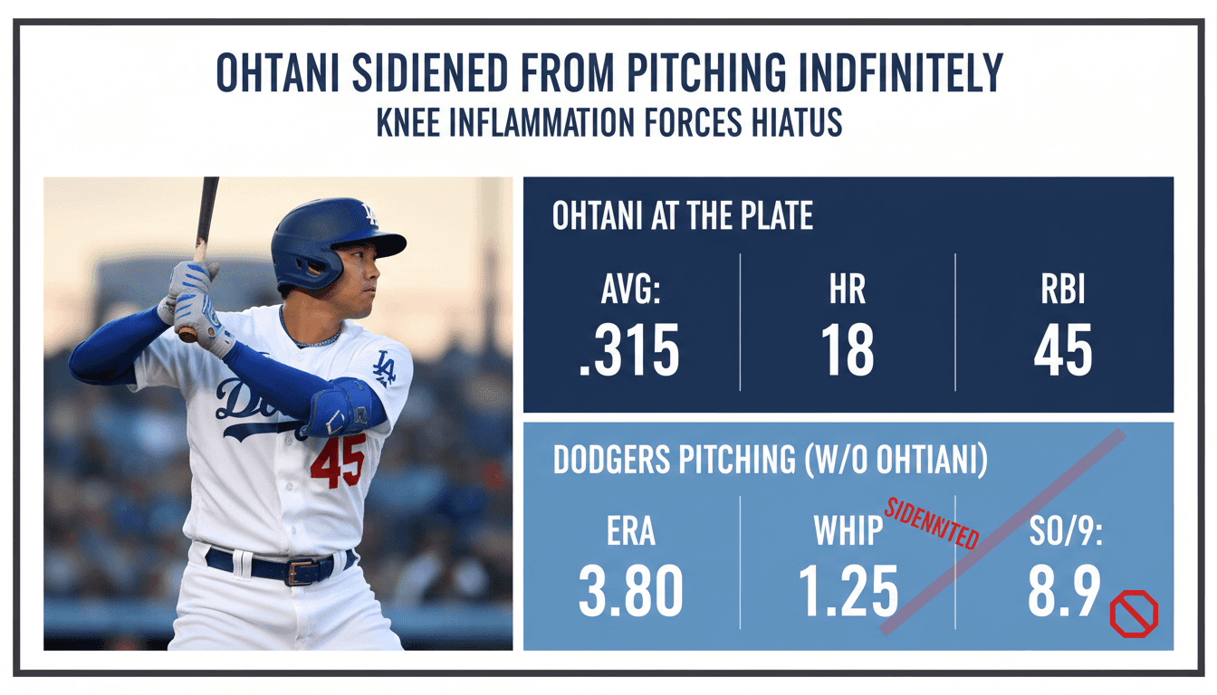 Shohei Ohtani batting for the Dodgers amidst injury concerns.