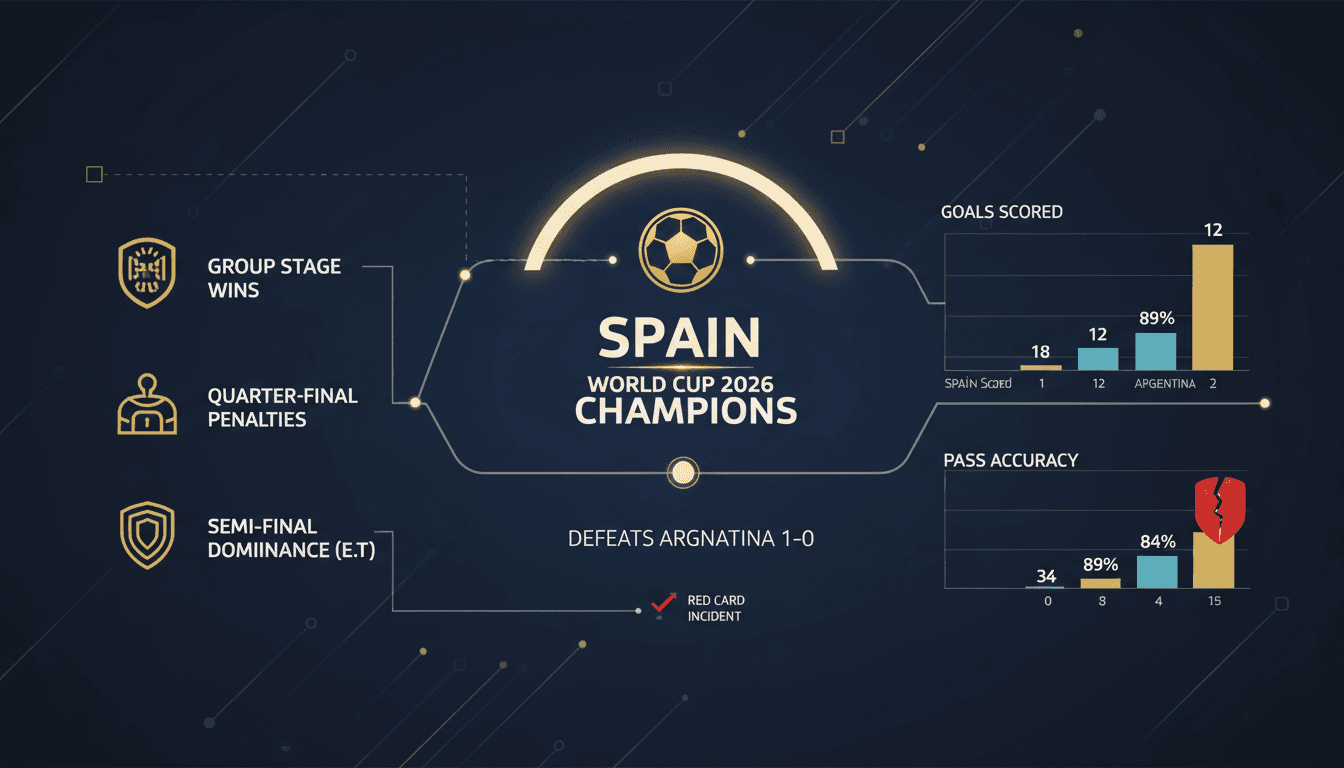 Spain celebrates winning the FIFA World Cup 2026 against Argentina