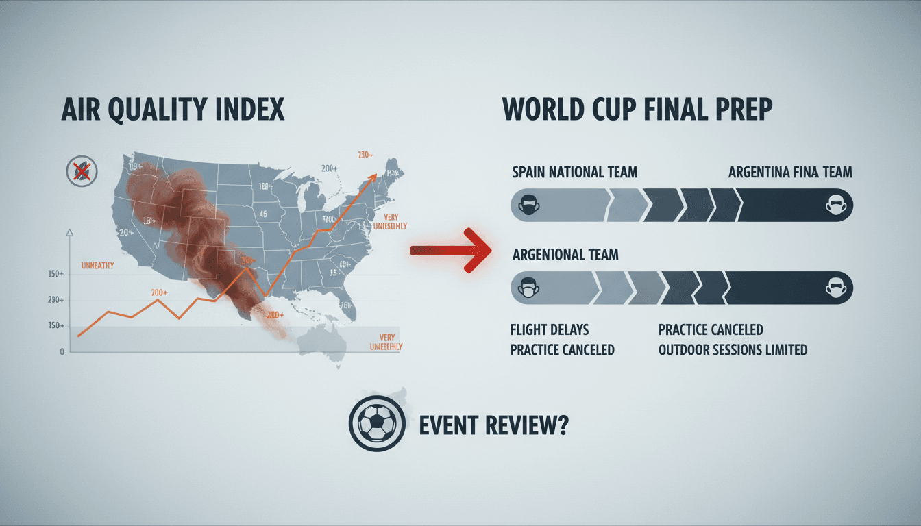Wildfire smoke affecting air quality in the U.S. ahead of World Cup final.
