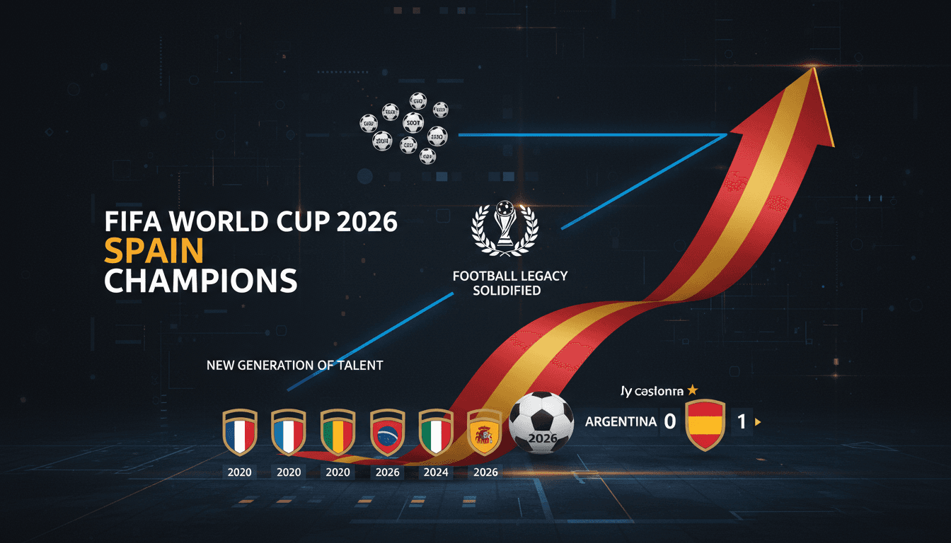 Spain's national football team celebrating their 2026 World Cup victory