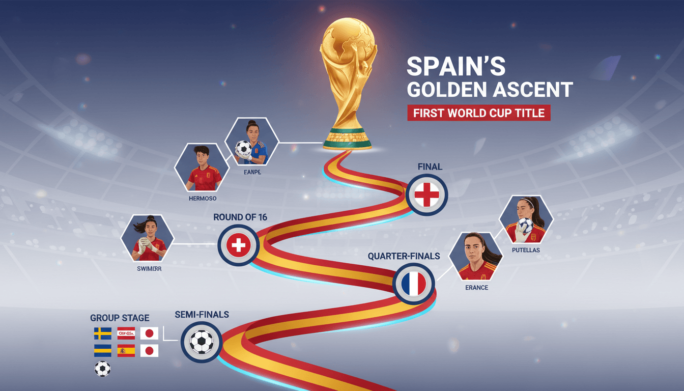Spain's national football team celebrating their first World Cup victory.