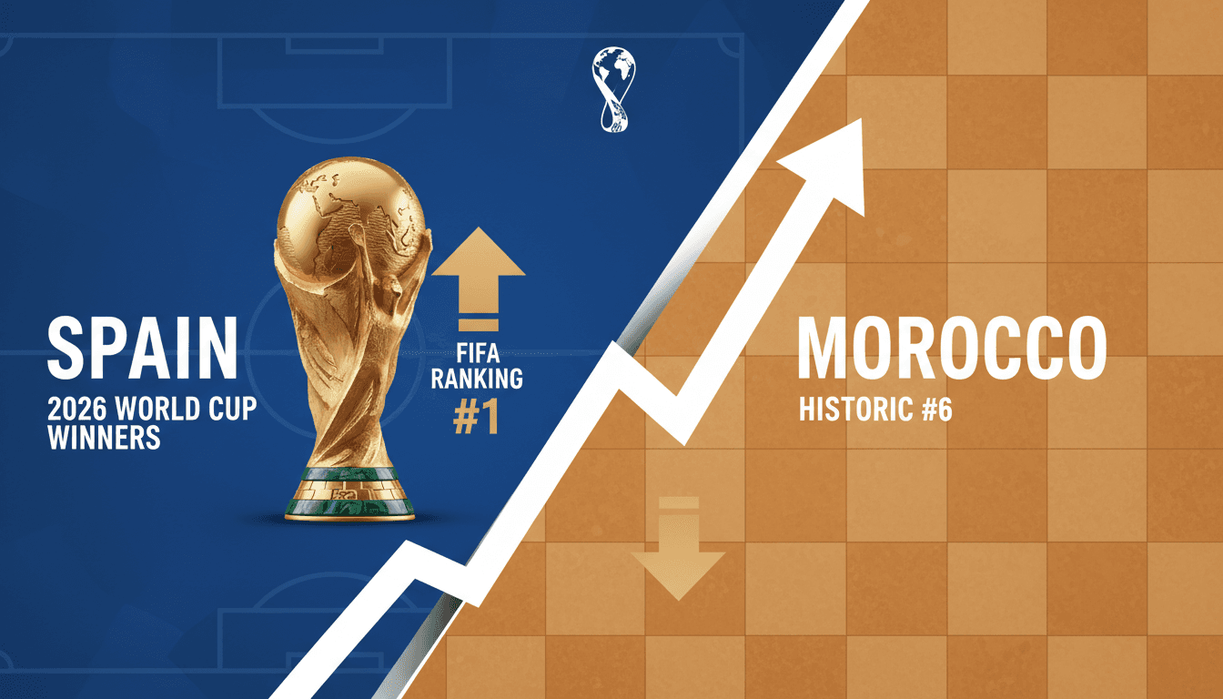 Spain celebrates World Cup victory as Morocco reaches sixth in FIFA rankings.
