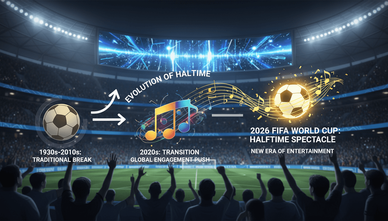 Fans enjoying the first-ever halftime show at the FIFA World Cup final.