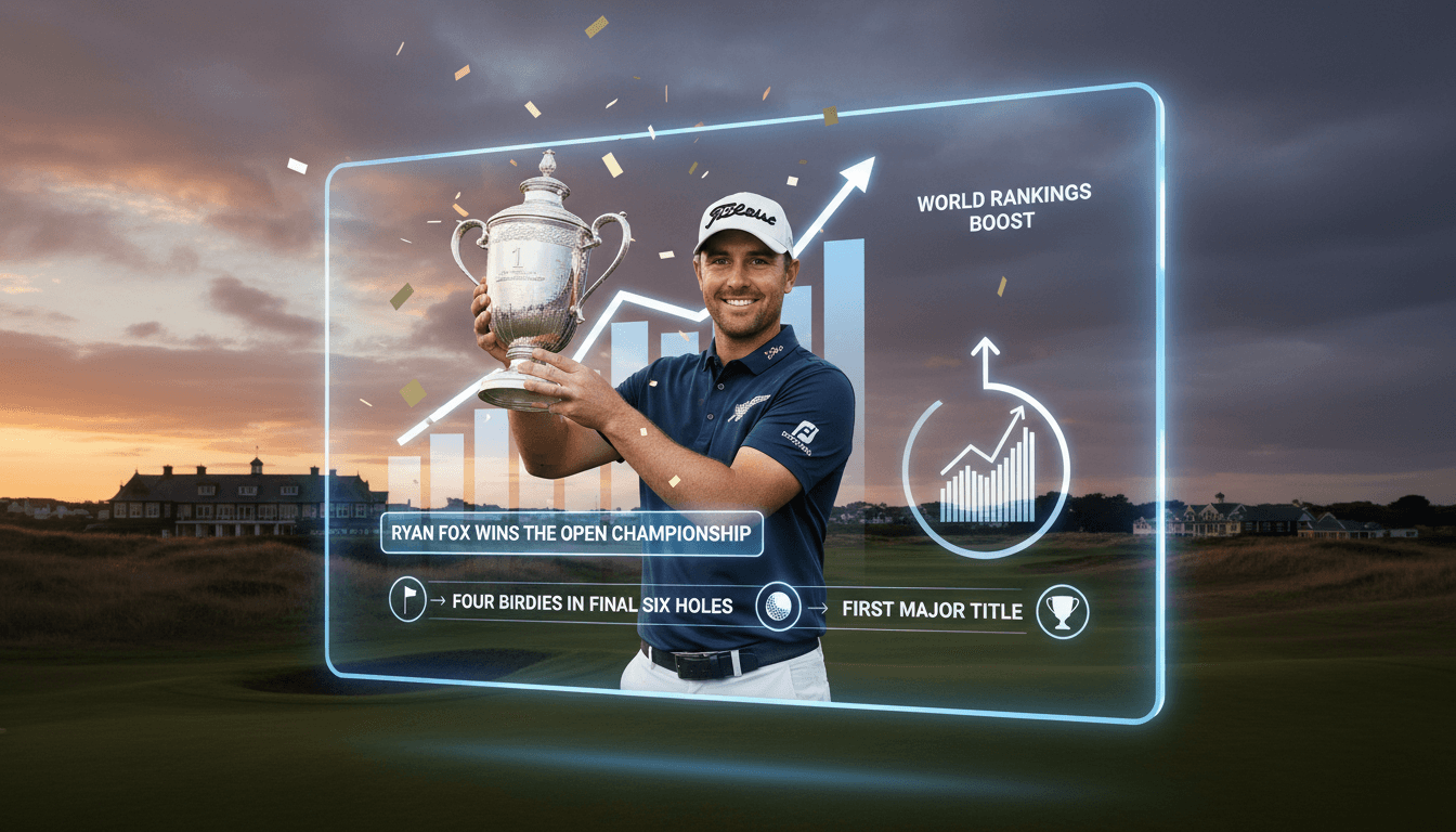 Ryan Fox celebrating his victory at The Open Championship
