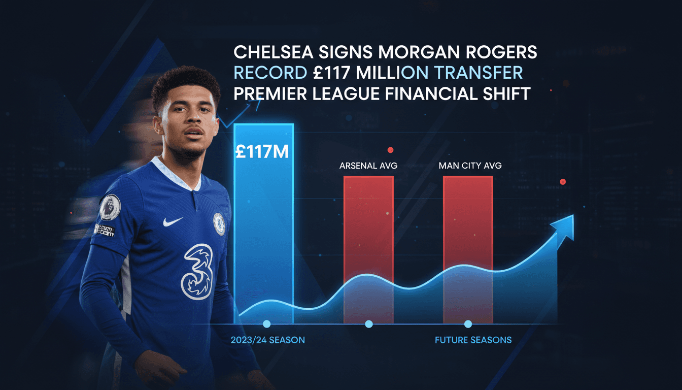 Morgan Rogers in Chelsea kit after signing record transfer deal