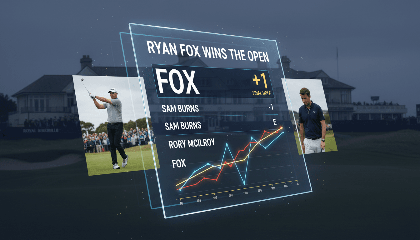 Ryan Fox celebrating his victory at The Open Championship