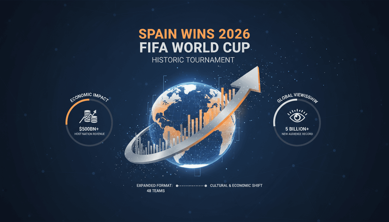 Spain celebrating their victory at the 2026 FIFA World Cup