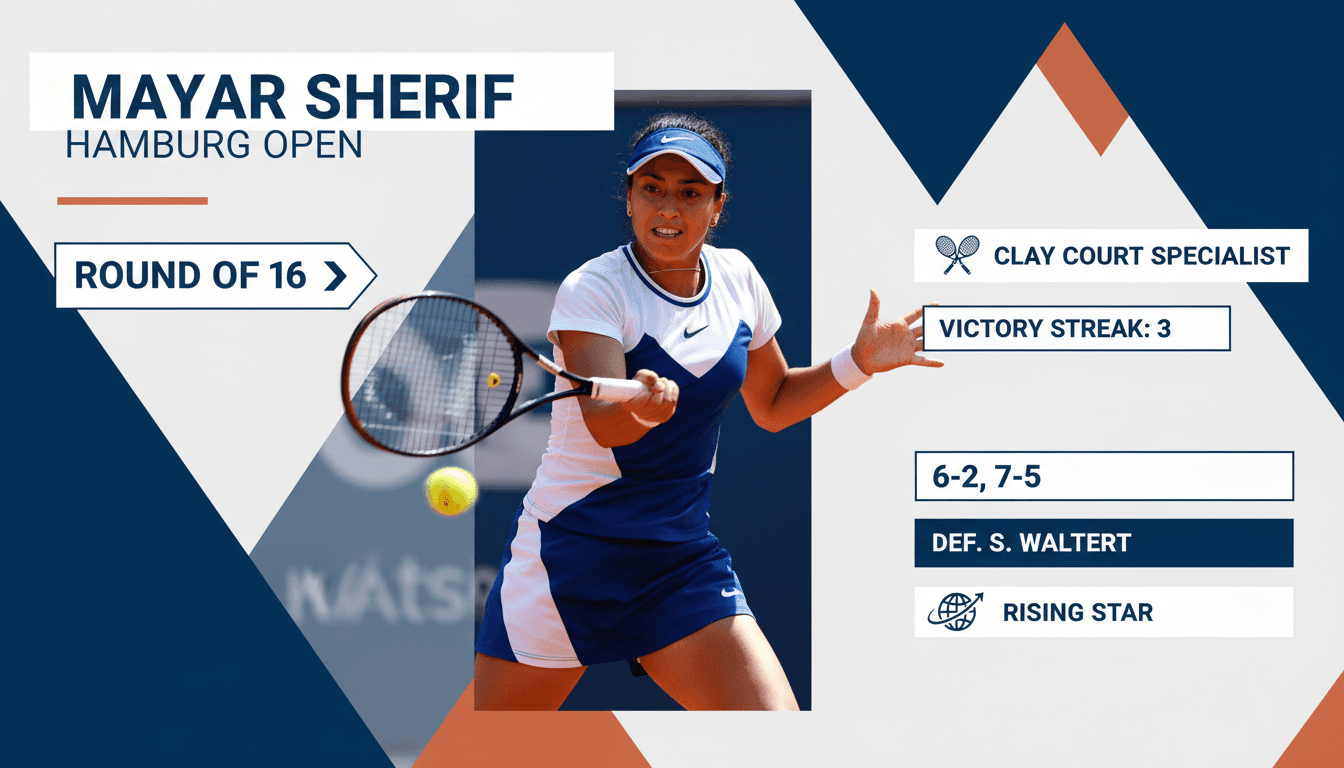 Mayar Sherif celebrating her victory at the Hamburg Open