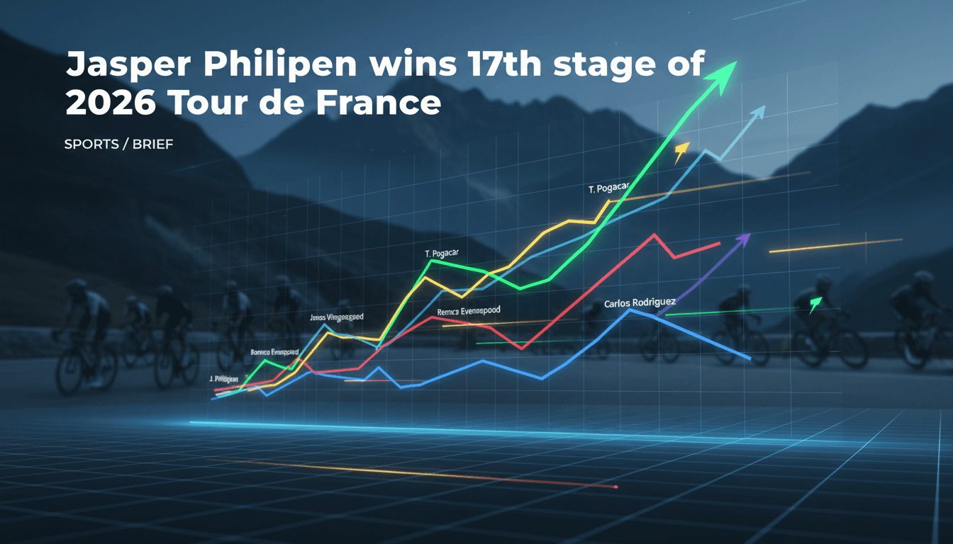 Jasper Philipsen celebrating his victory in the 17th stage of the 2026 Tour de France.
