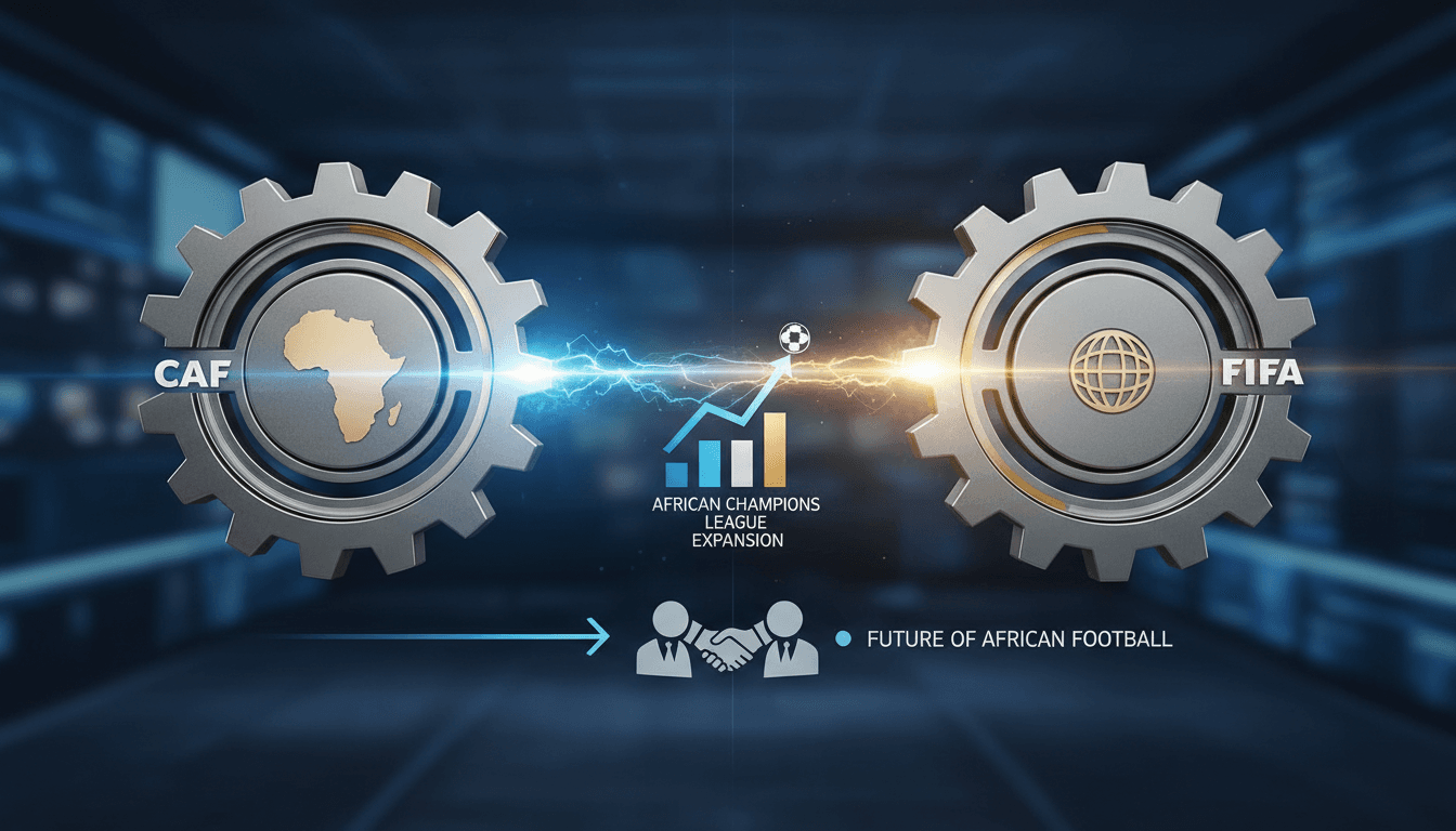 Patrice Motsepe speaking at a football event, supporting Gianni Infantino.