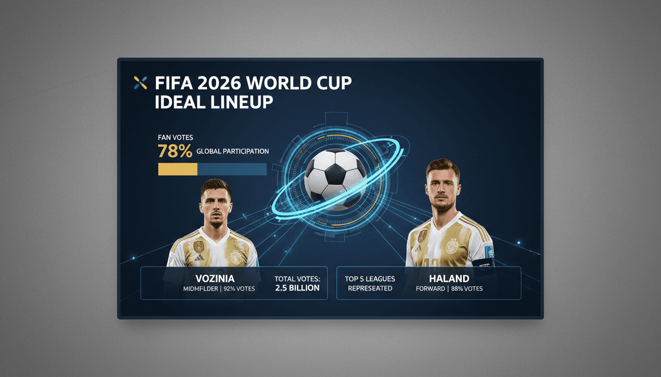 FIFA announces ideal lineup for the 2026 World Cup based on fan votes.