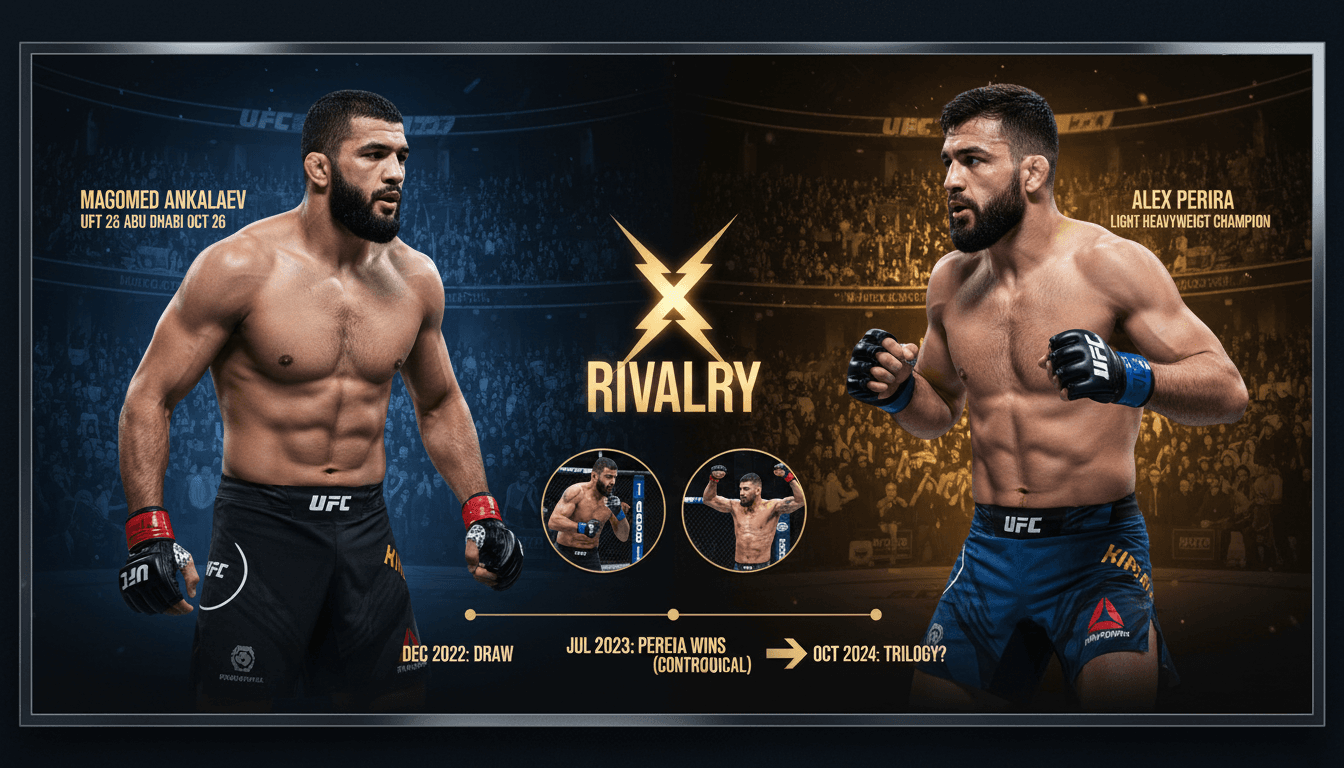 Magomed Ankalaev and Alex Pereira in a heated rivalry showdown