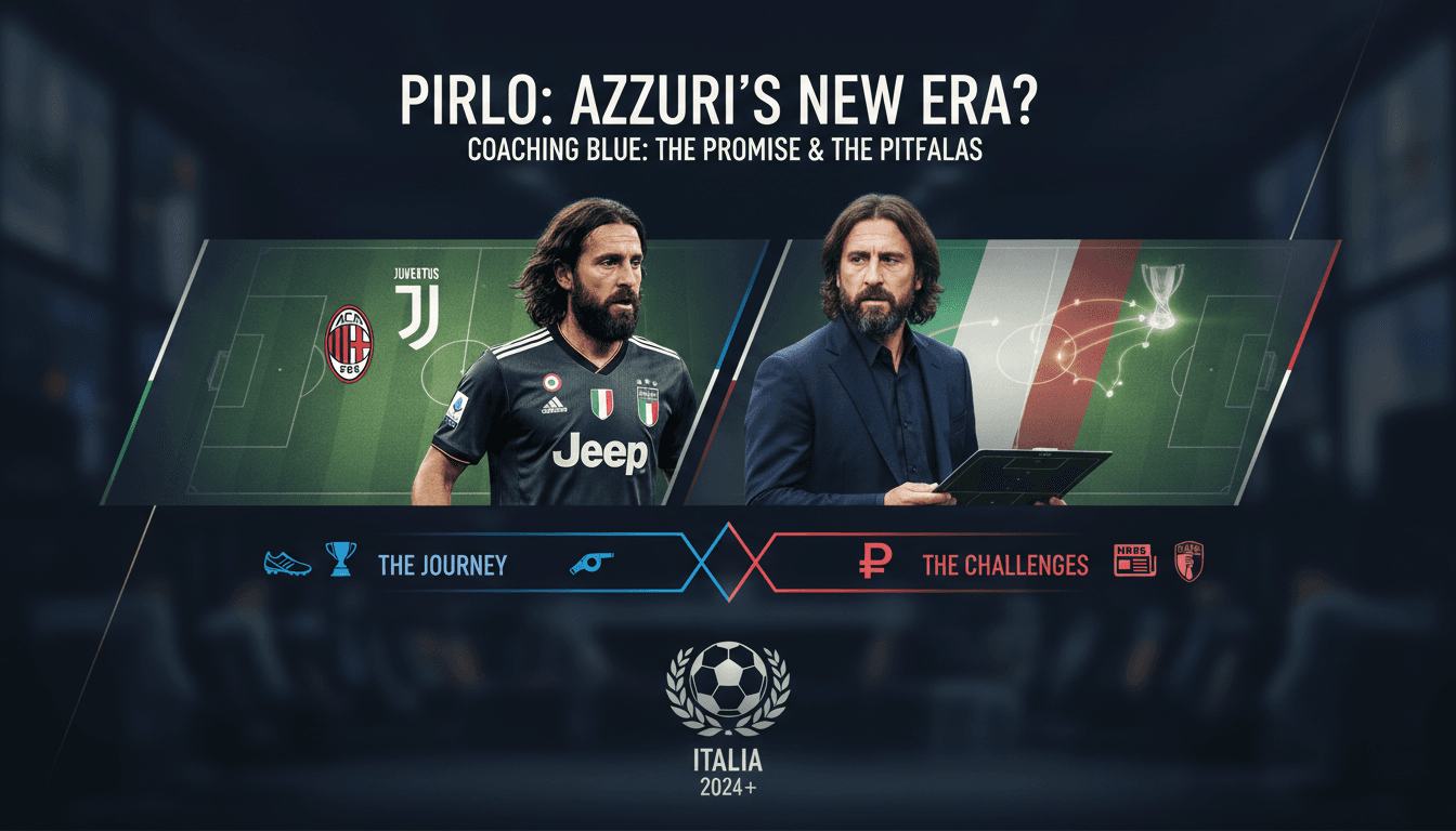 Andrea Pirlo during a football match, poised to lead Italy's national team.