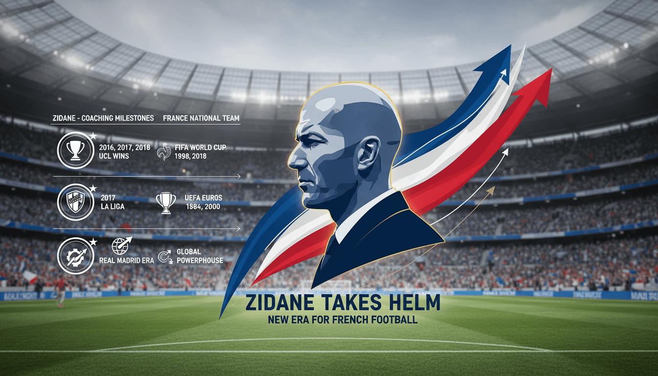 Zinedine Zidane during a press conference as the new head coach of the French national football team.