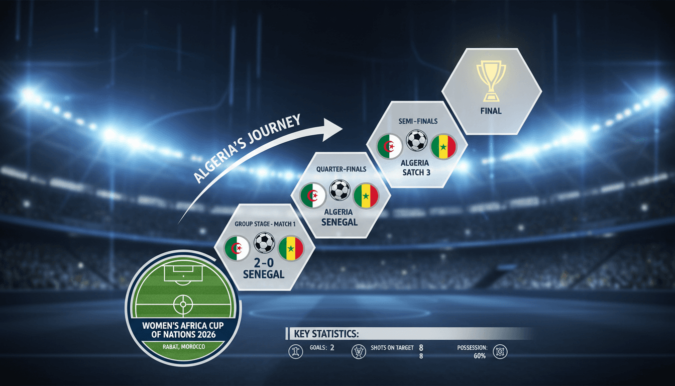 Algeria celebrates their victory over Senegal in the Women's Africa Cup of Nations 2026.