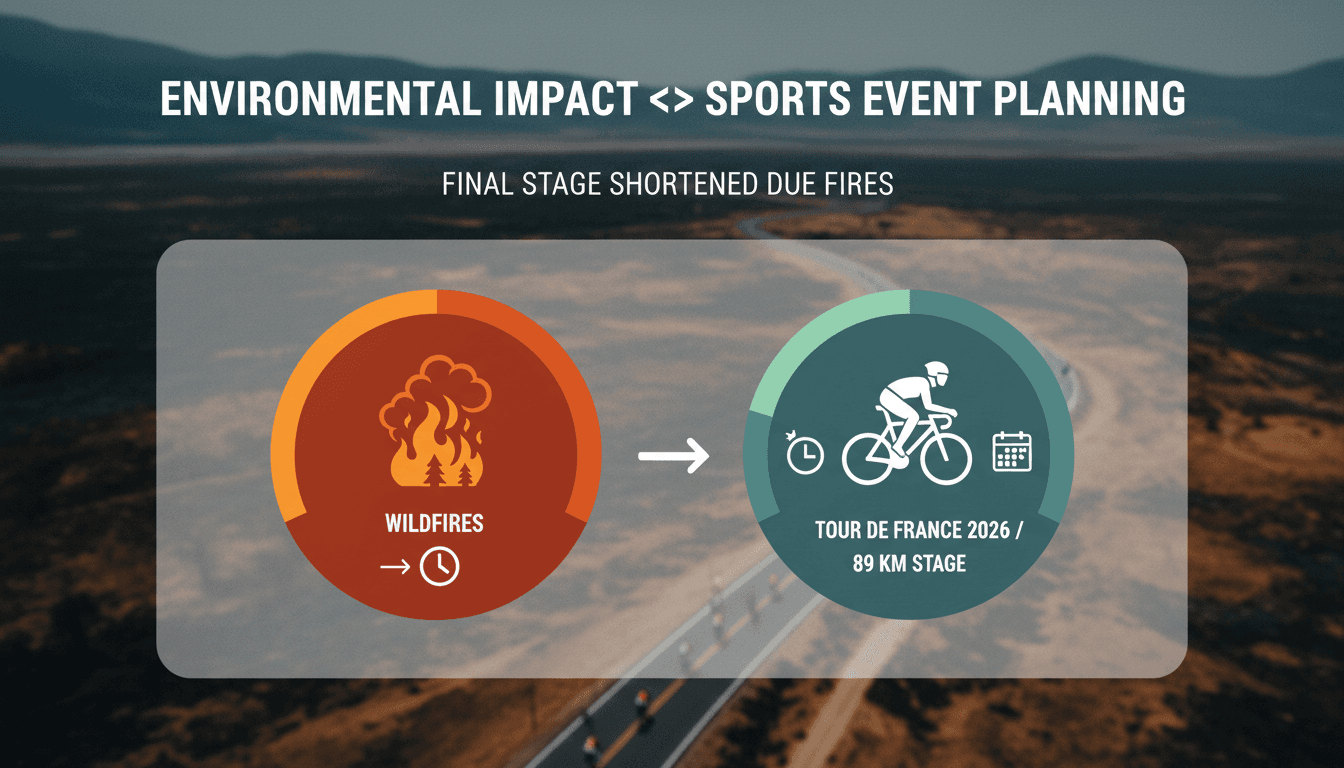 Cyclists racing in the Tour de France 2026 amidst wildfire concerns.