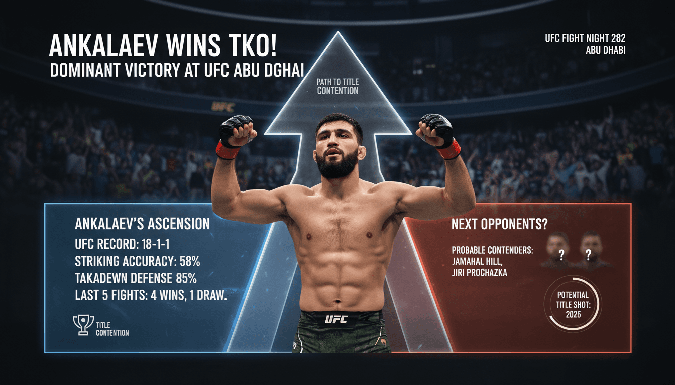 Magomed Ankalaev wins TKO against Bogdan Guskov at UFC Abu Dhabi