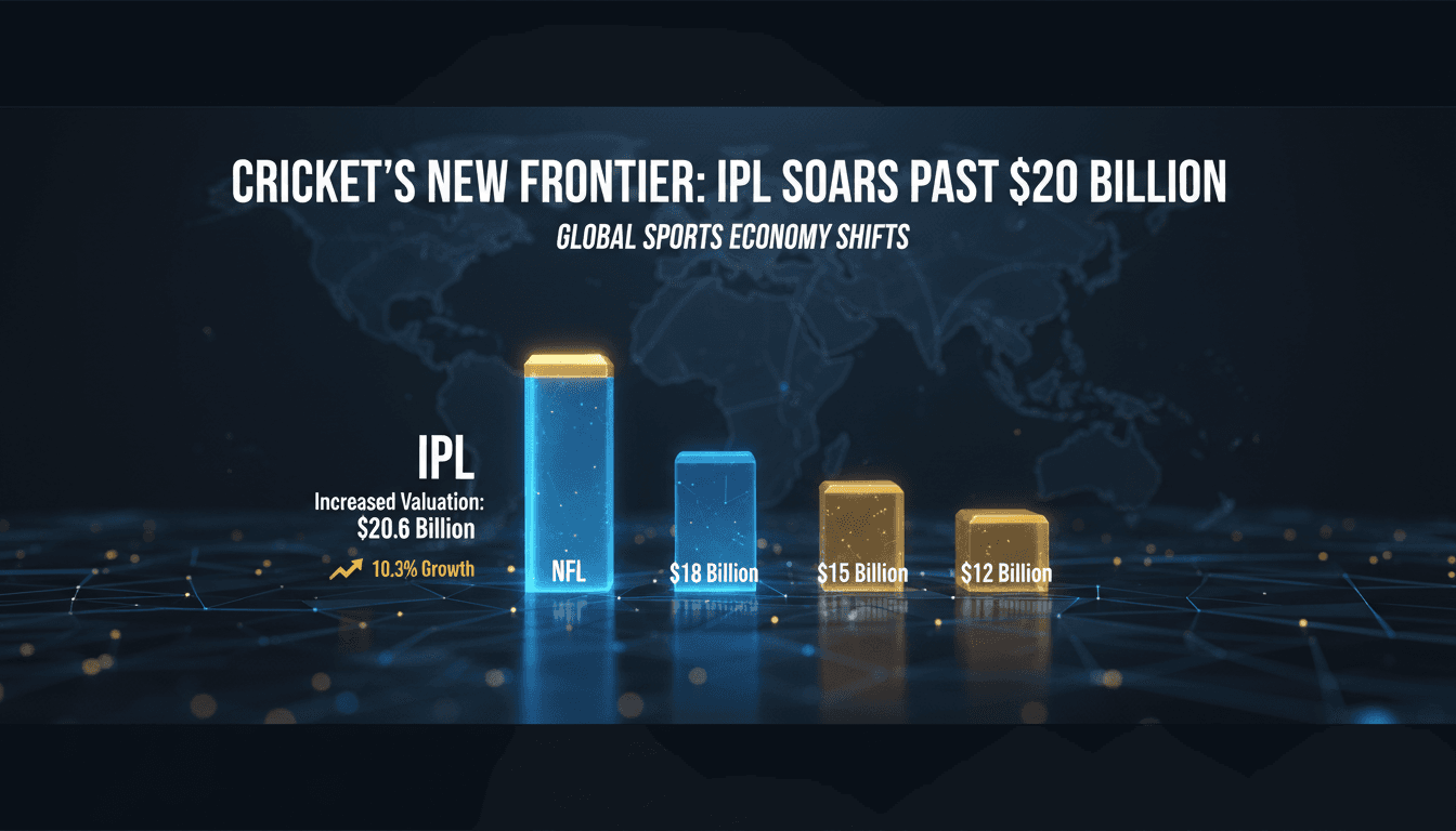 IPL logo with a graphic showing its valuation growth over time