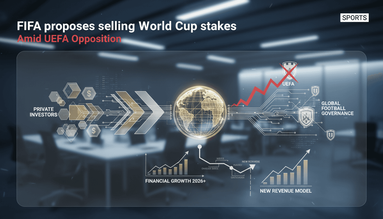 FIFA World Cup logo with financial graphics illustrating investment opportunities.