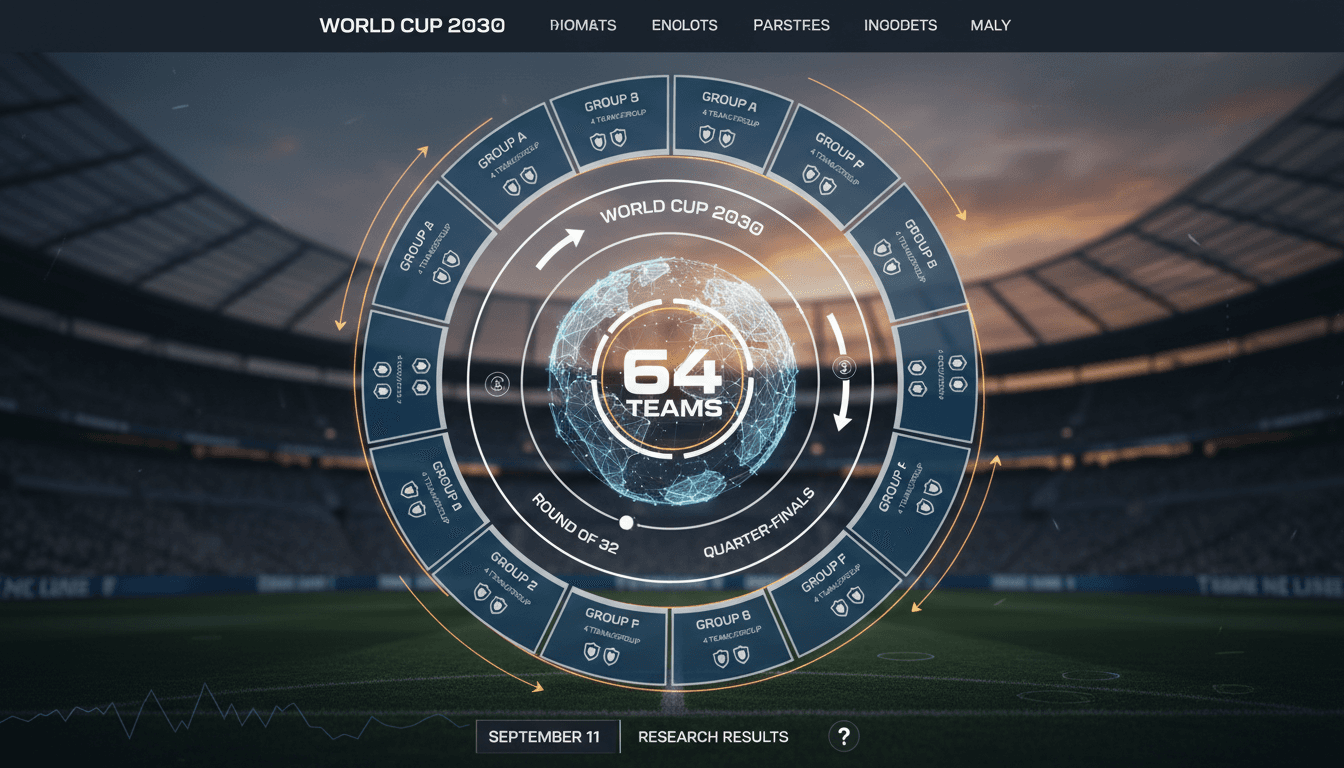 Conceptual graphic of the FIFA World Cup expansion to 64 teams.