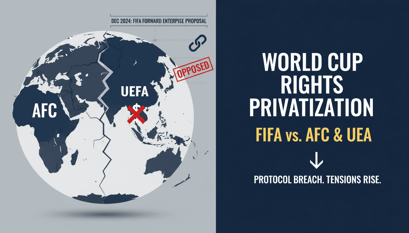 AFC and UEFA leaders discussing FIFA's World Cup rights plans.