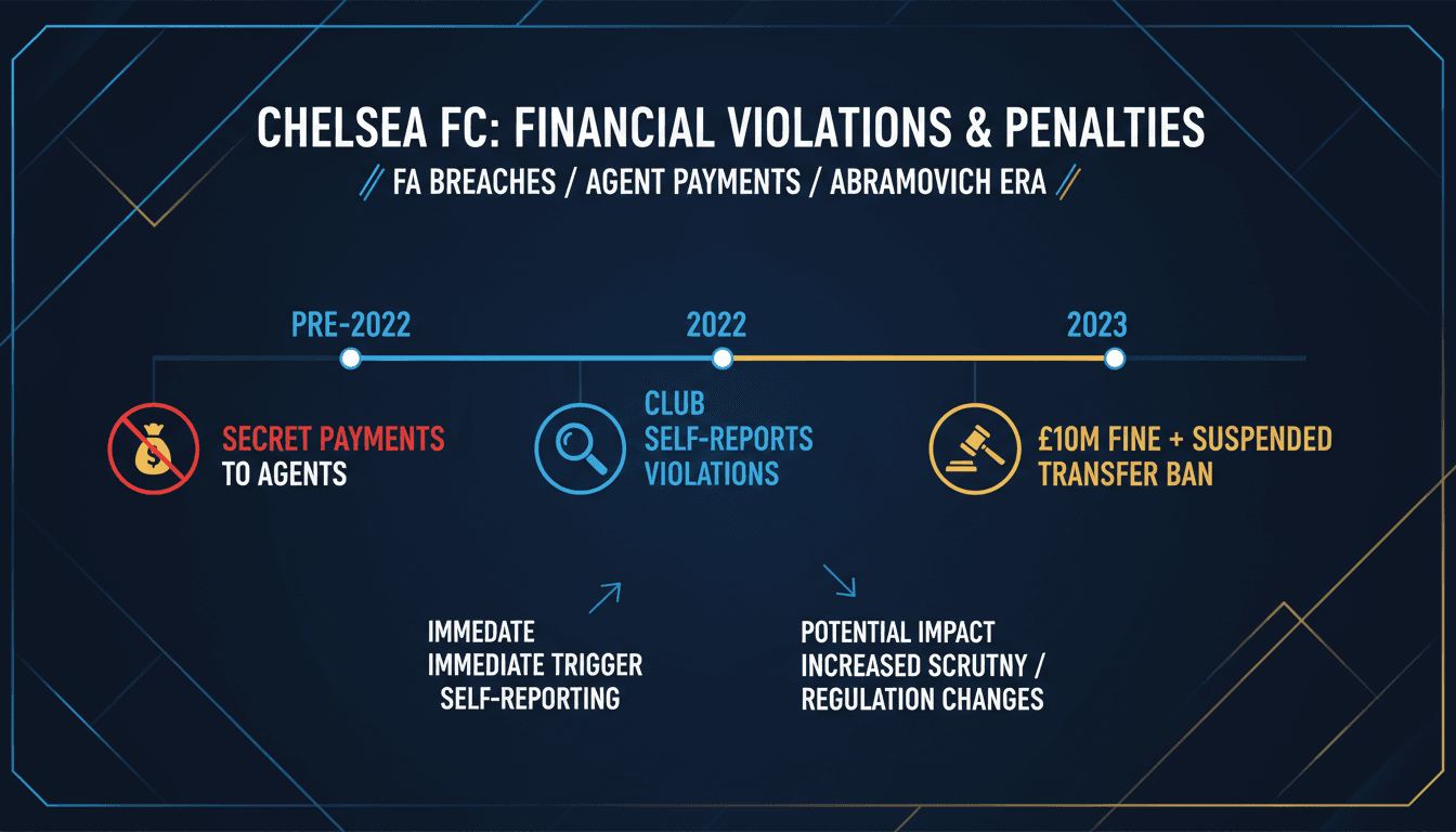 Chelsea Football Club logo with a backdrop of financial documents