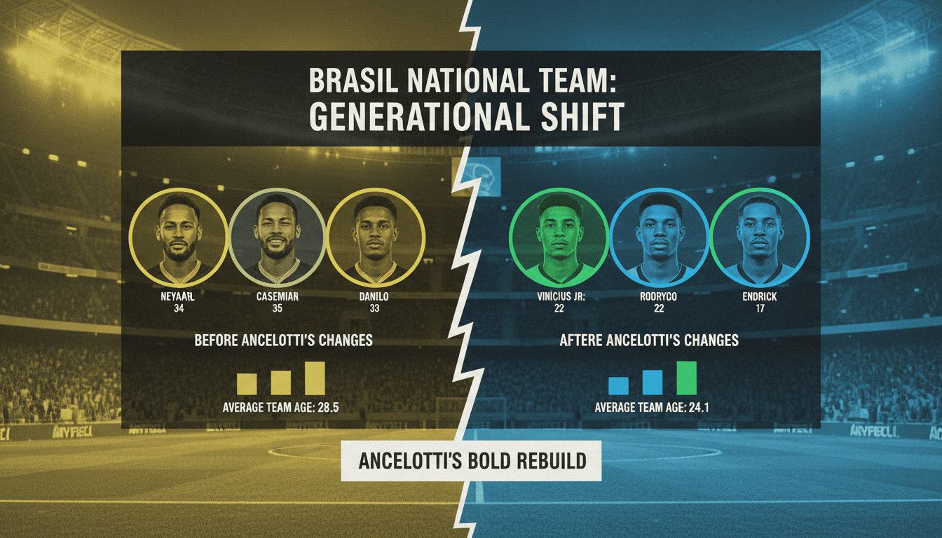 Carlo Ancelotti discussing lineup changes for Brazil's national football team.