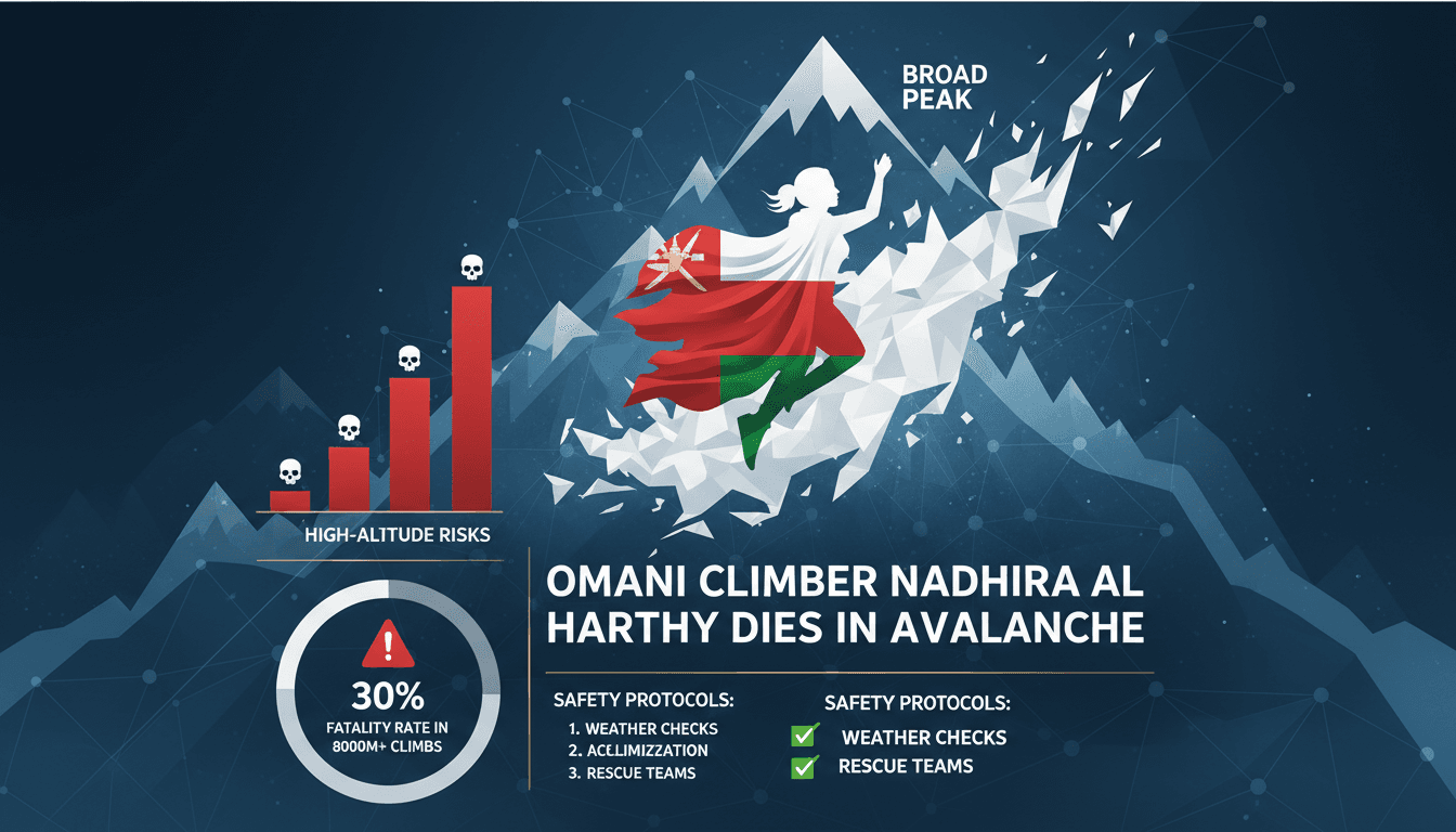 Nadhira Al Harthy climbing in the mountains, representing her legacy in mountaineering.