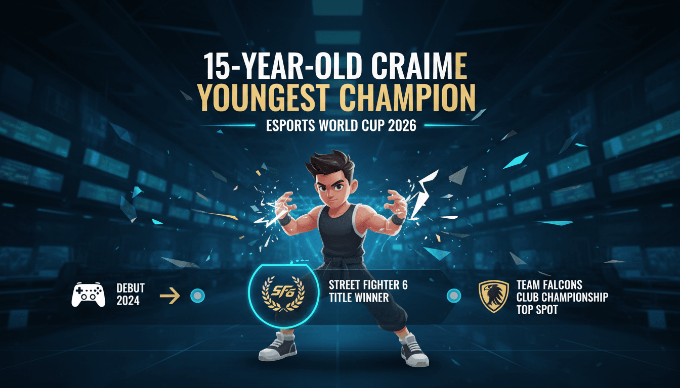 Jaime Bustos, known as Craime, celebrating his victory at the Esports World Cup 2026.