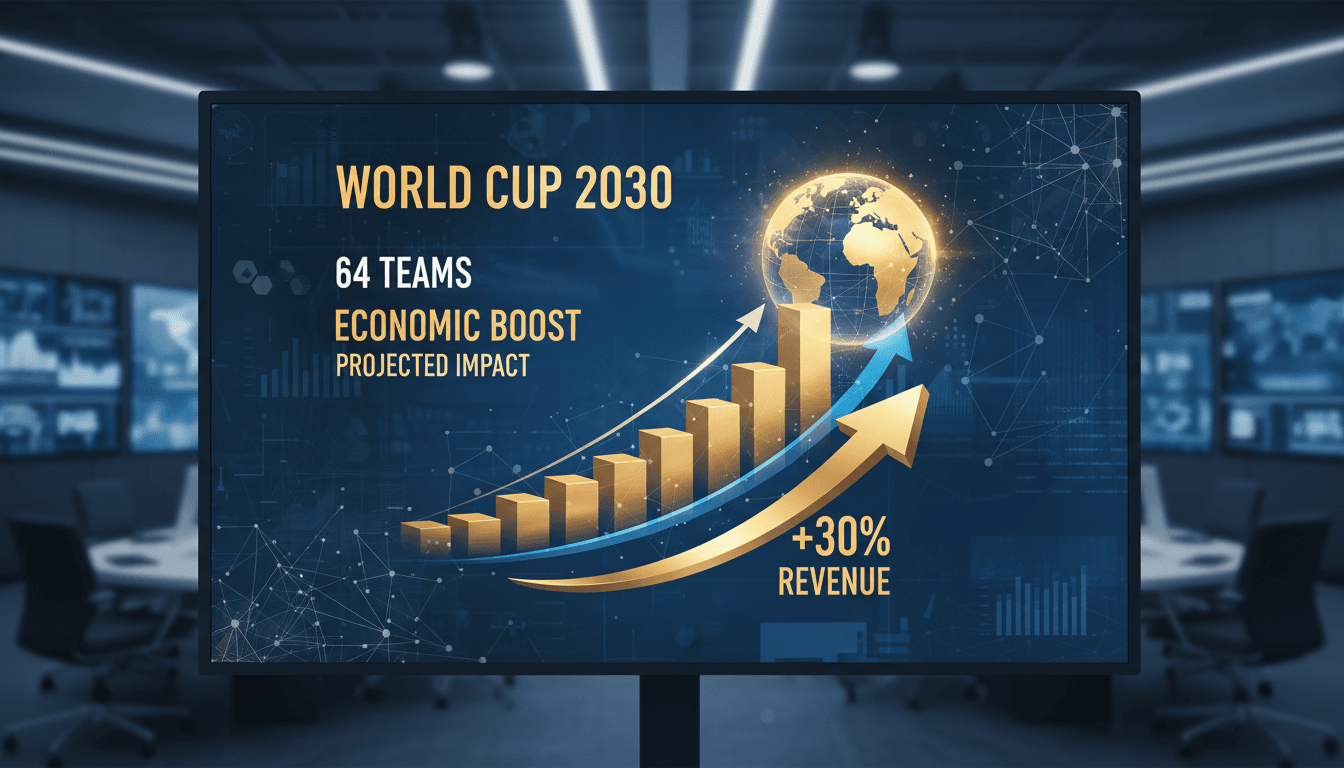 FIFA World Cup logo with a football background