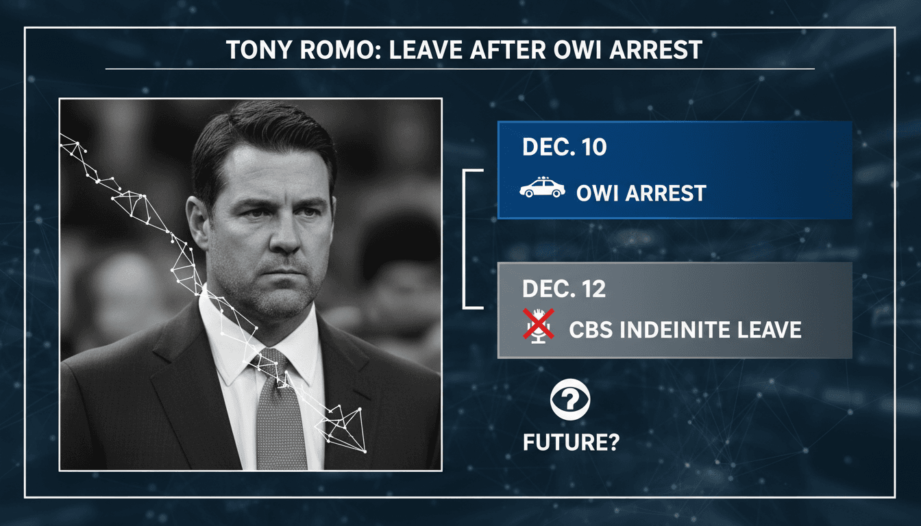 Tony Romo during a CBS Sports broadcast before his OWI arrest.
