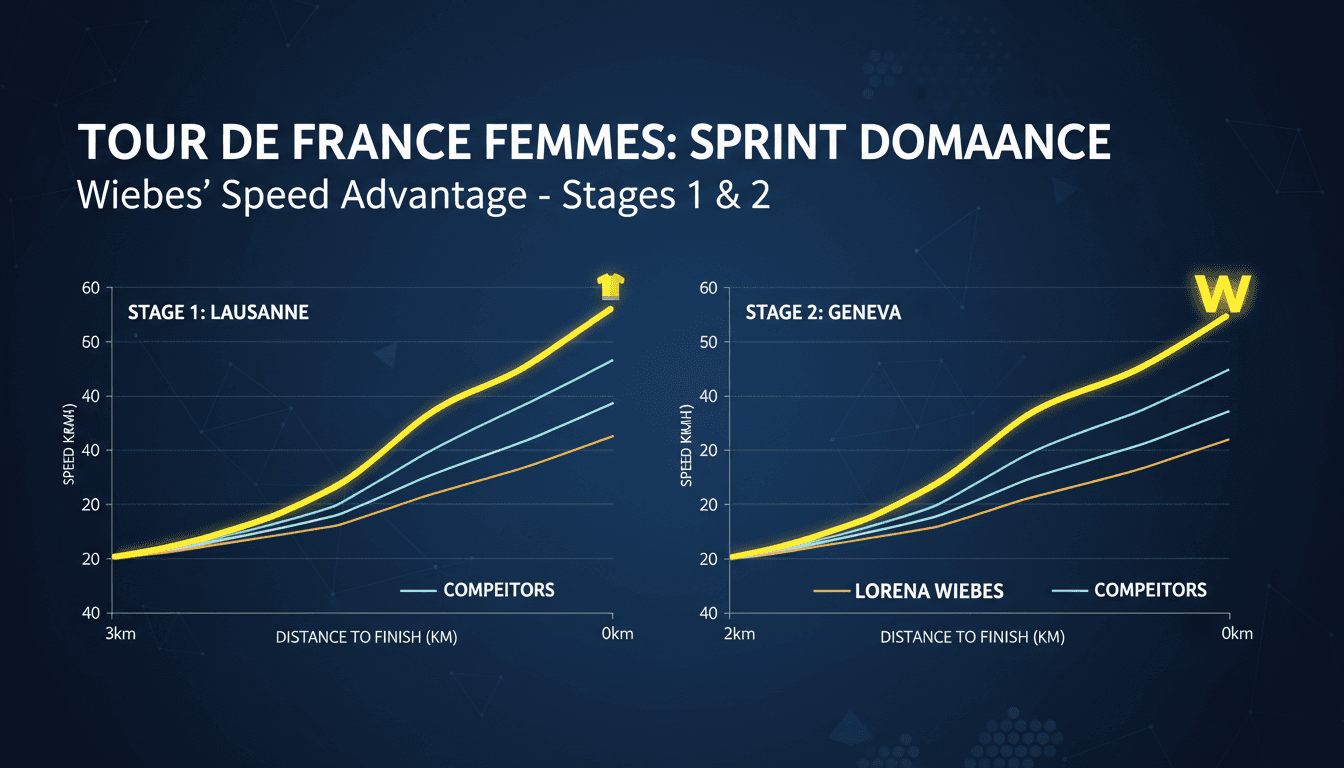 Lorena Wiebes celebrating her victory at the Tour de France Femmes