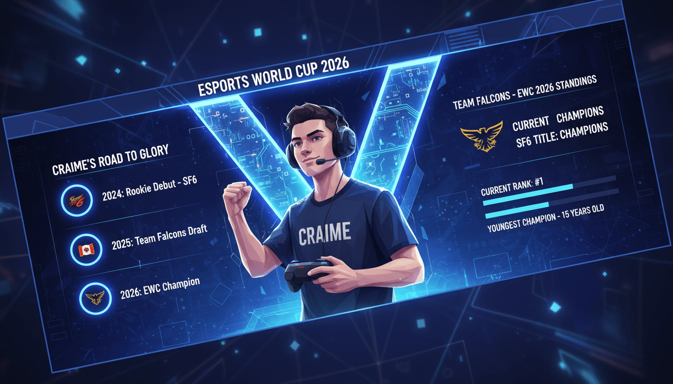 Jaime Bustos, known as Craime, celebrating his victory at the Esports World Cup 2026.