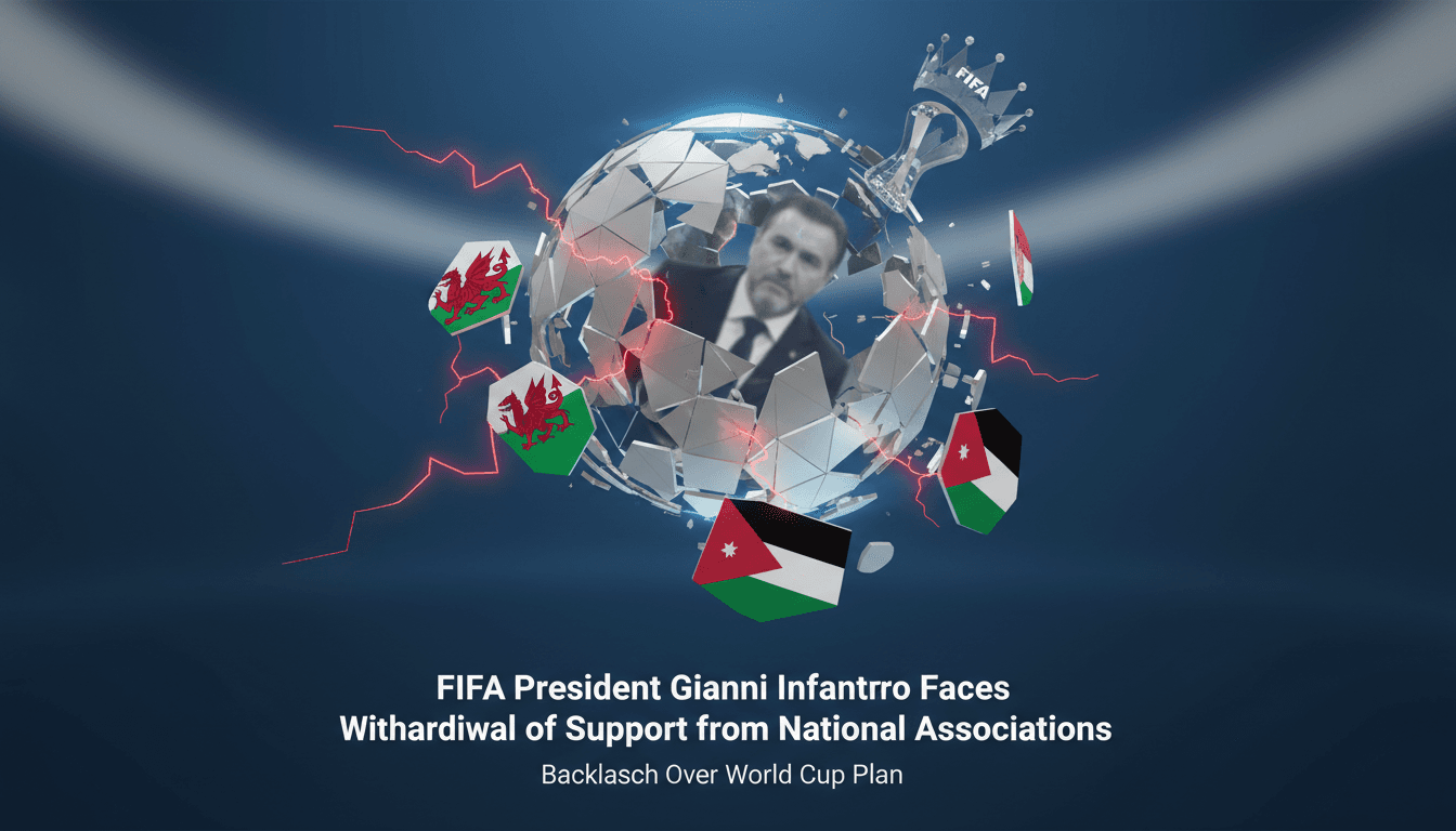 Gianni Infantino at a FIFA event facing criticism from national associations.