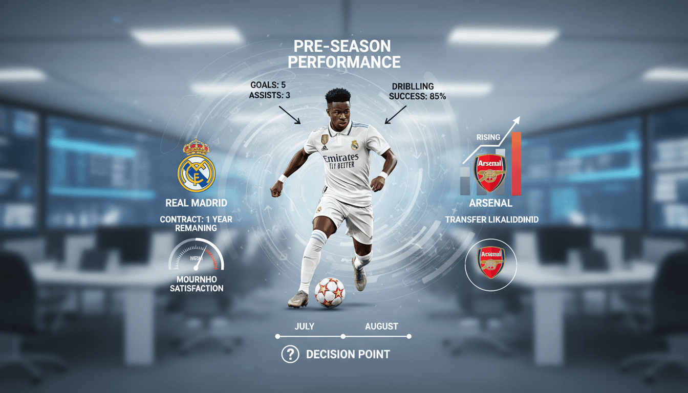 Vinicius Junior training with Real Madrid during pre-season.