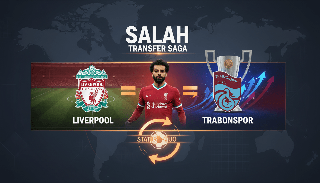 Mohamed Salah in action during a match, with Liverpool branding.