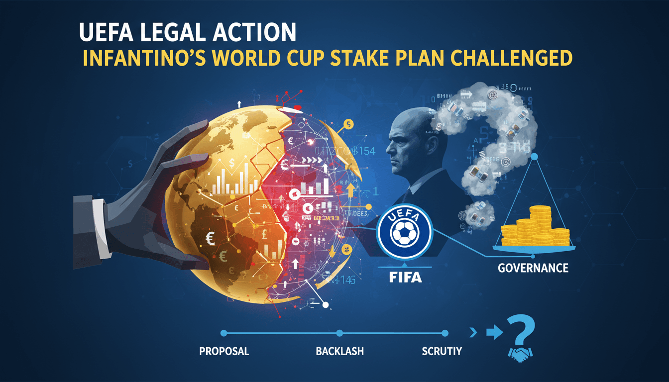 UEFA's legal action against FIFA President Infantino over World Cup stake sale proposal.