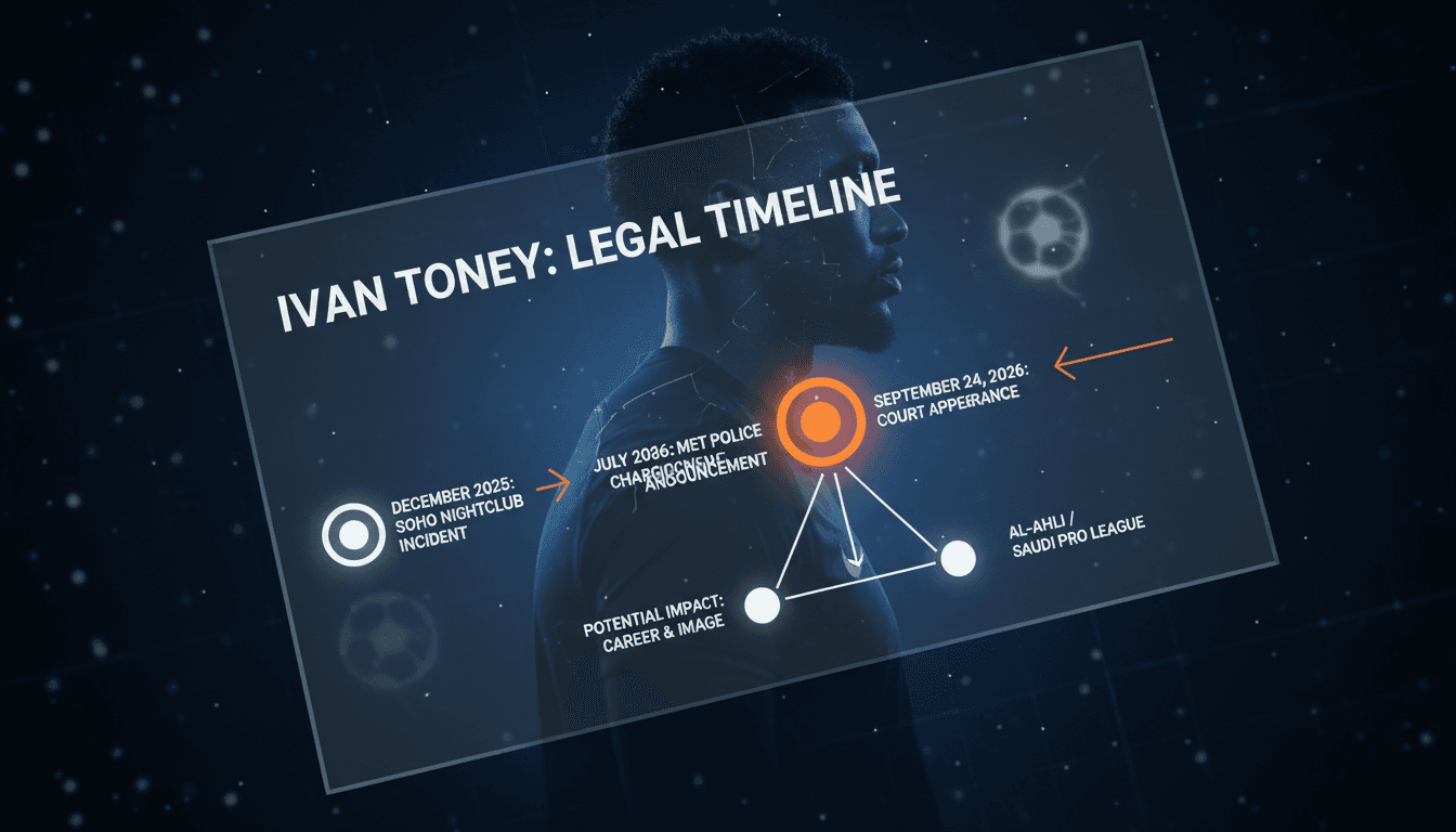 Ivan Toney during a match, facing legal challenges after nightclub incident.