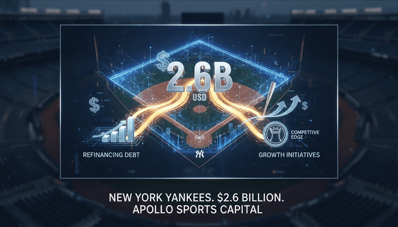 New York Yankees logo with financial graphics