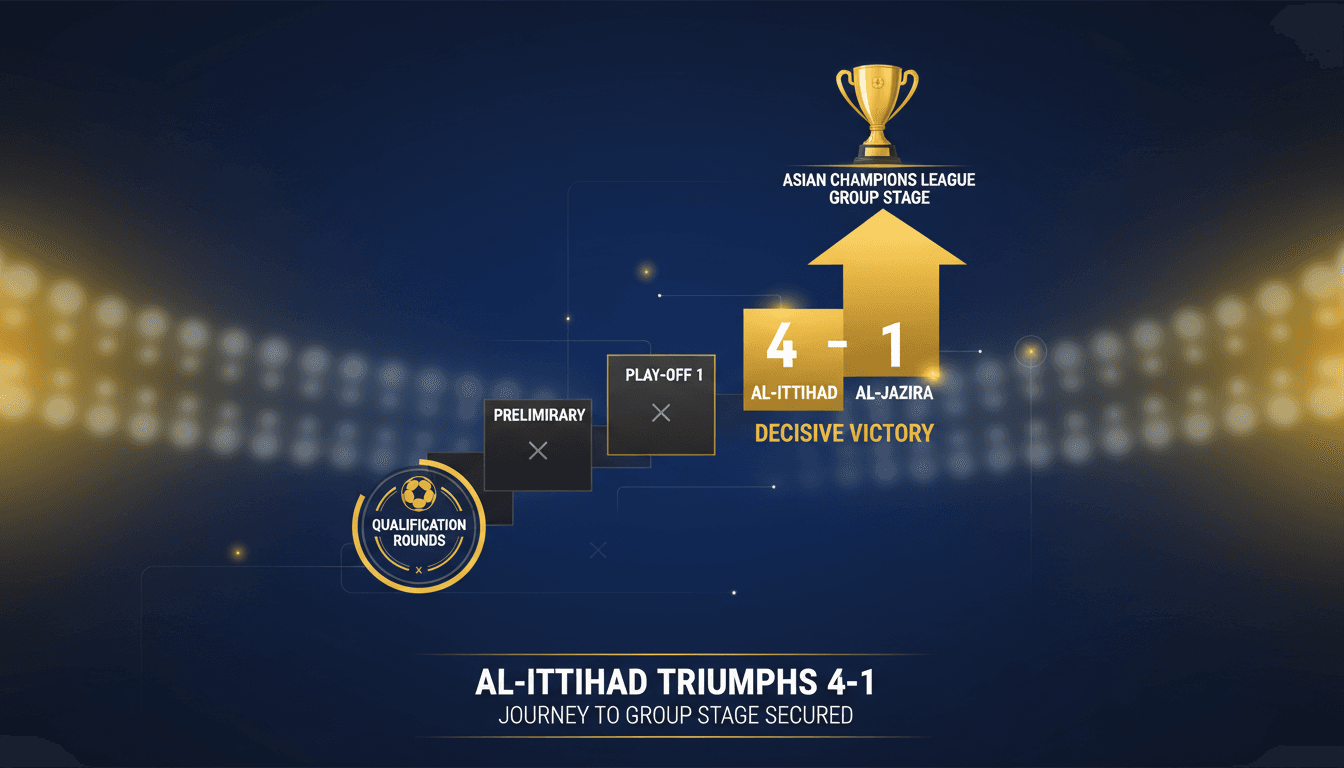 Al-Ittihad players celebrating their victory over Al-Jazira in the Asian Champions League qualification match.