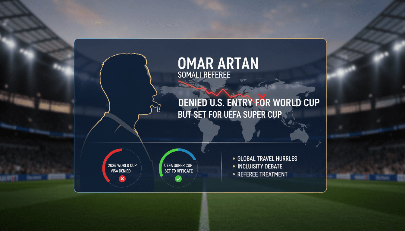 Somali referee Omar Artan denied entry to the U.S. for World Cup but set to officiate UEFA Super Cup