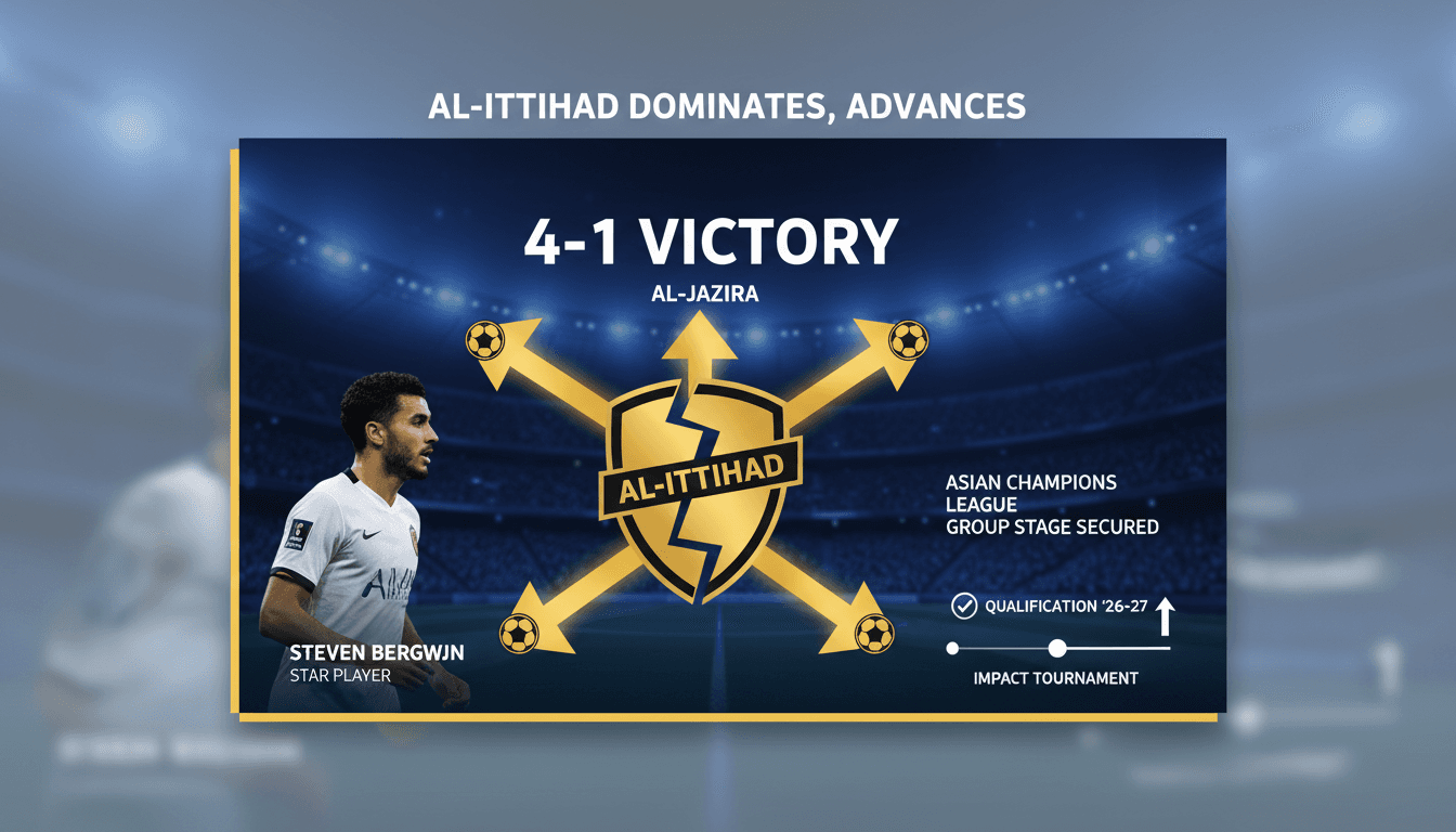 Al-Ittihad defeats Al-Jazira 4-1 to qualify for Asian Champions League group stage