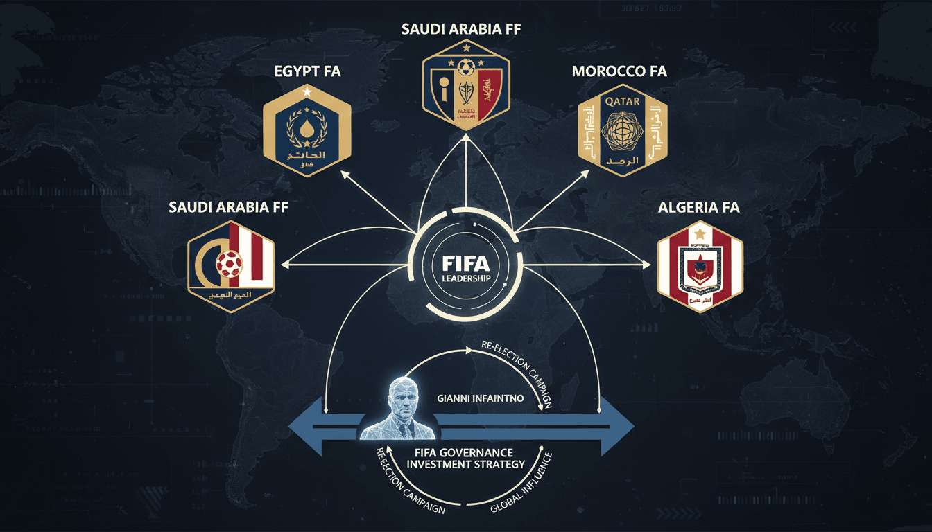 Gianni Infantino with representatives from Arab football federations
