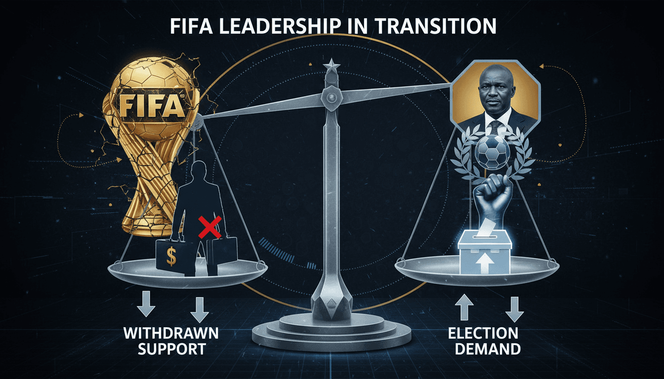 Infantino and Motsepe discussing FIFA leadership changes.