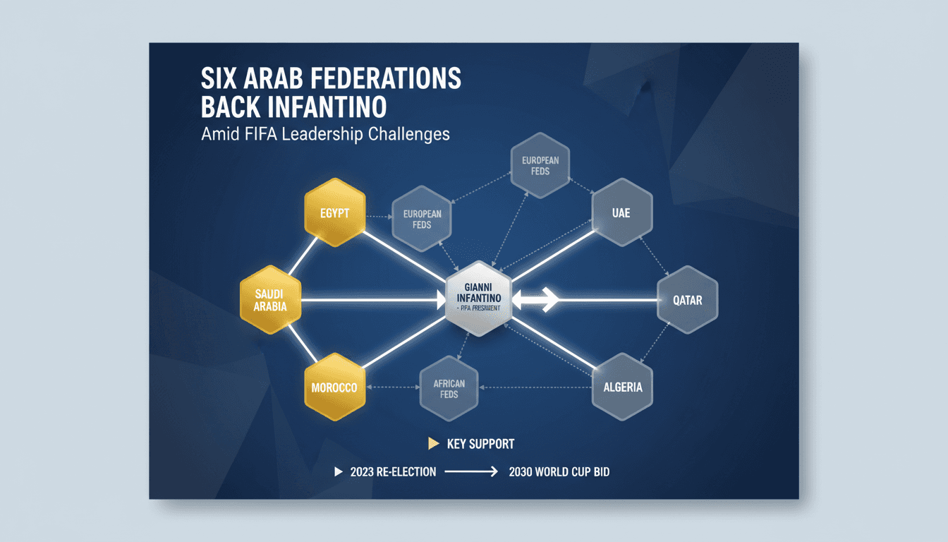 Gianni Infantino with representatives from Arab football federations
