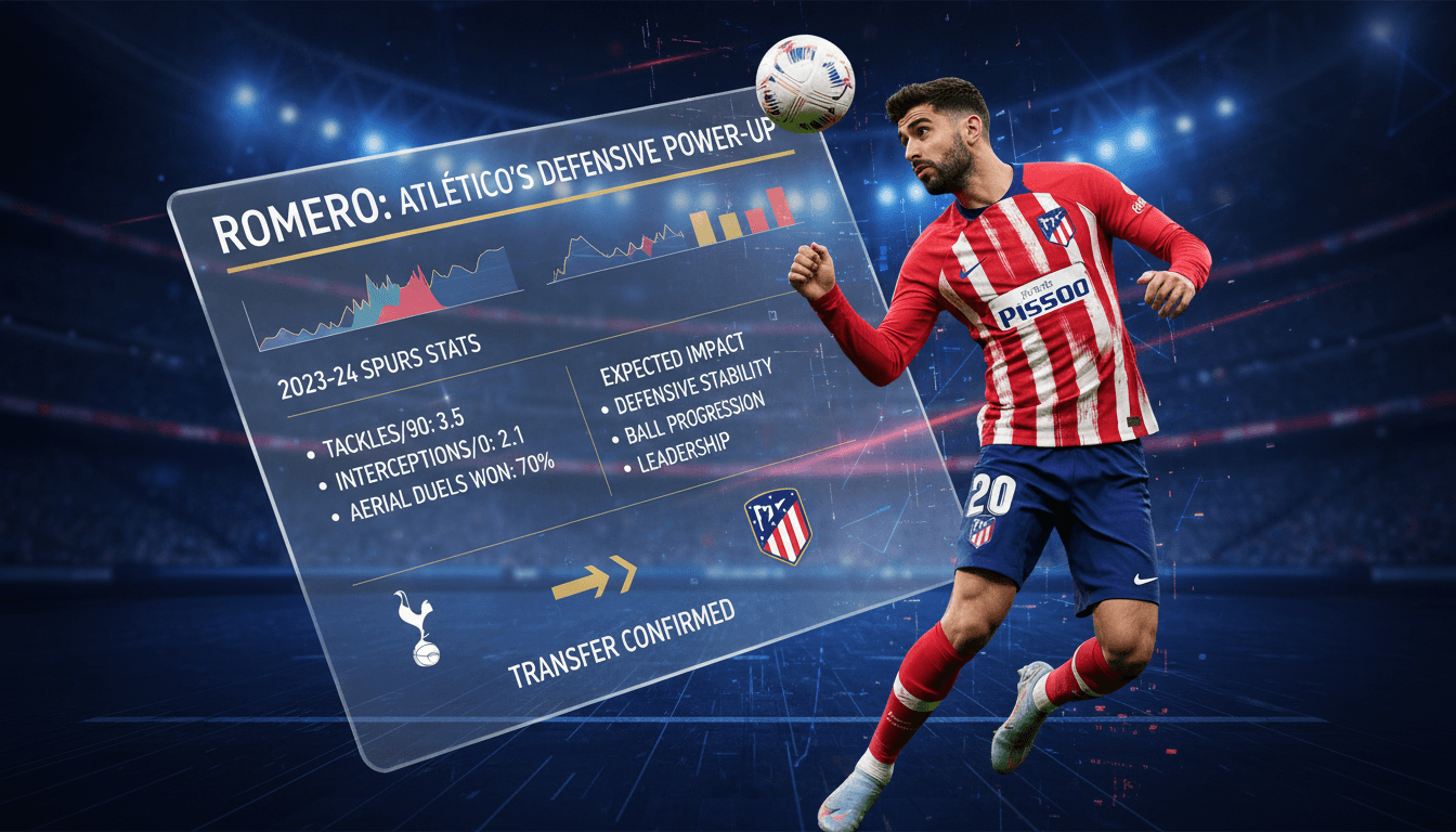 Cristian Romero in Atlético Madrid jersey after transfer from Tottenham